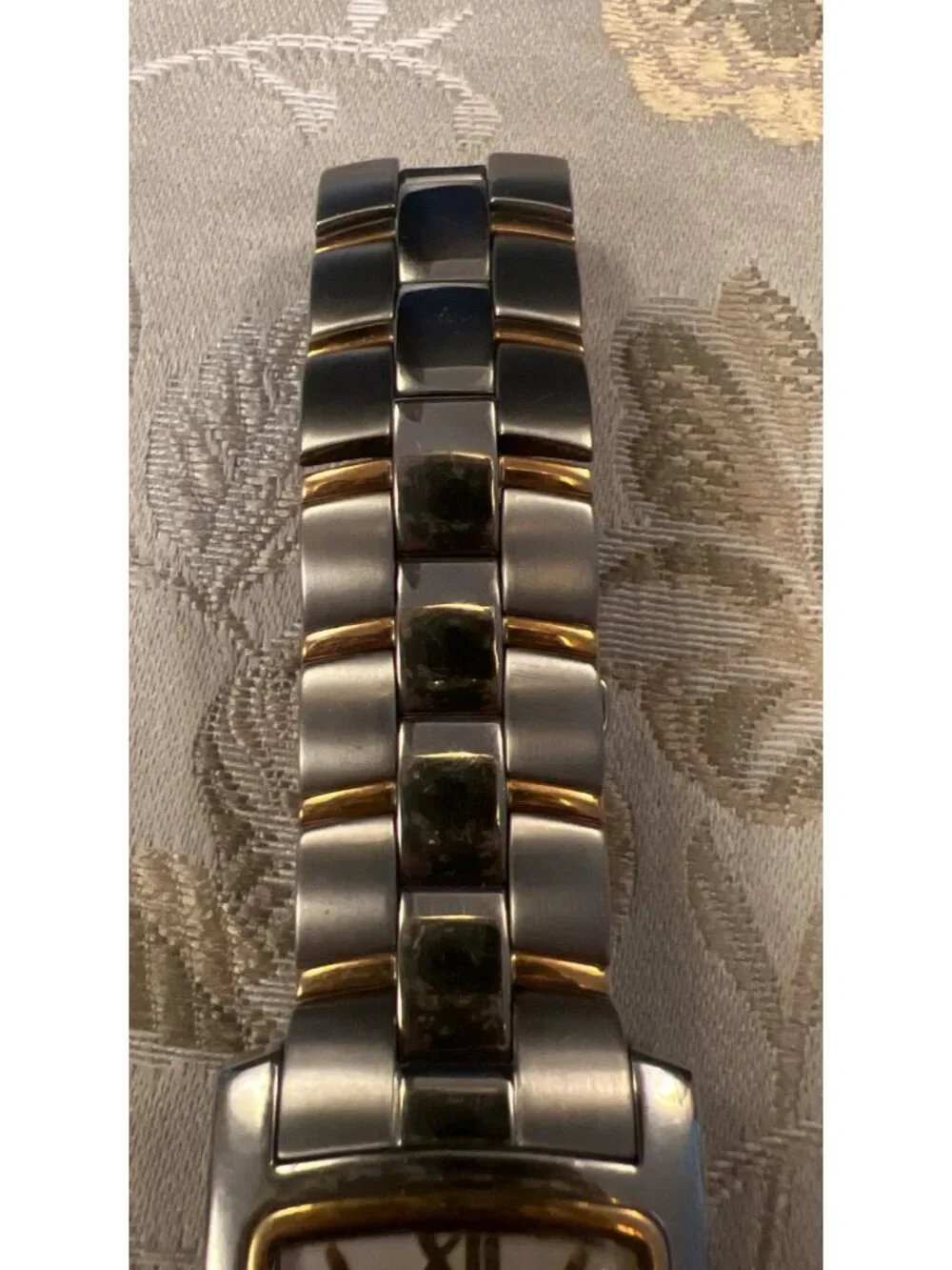 Croton Equator Mens Watch 18K Gold Stainless Swiss Quartz  With Sapphire & Date